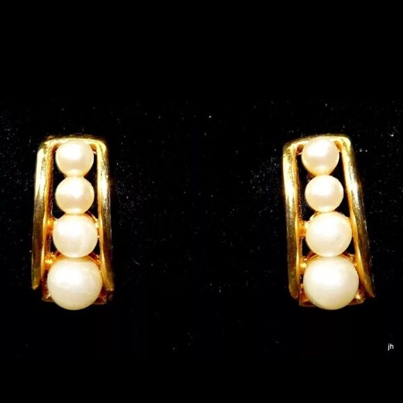 ELEGANT VINTAGE FX PEARL JEWELRY SIGNED NAPIER NECKLACE EARRINGS PIN BROOCH LOT - Picture 10 of 16